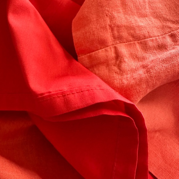 Leona by Lauren Leonard Salmon Color Ruffled Linen Dress, Size 2.  EUC! - Picture 14 of 15